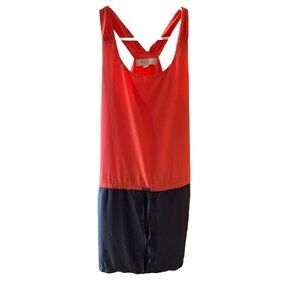 👗 2/$30 👗 Orange and Charcoal Drawstring Waist Dress sz XS